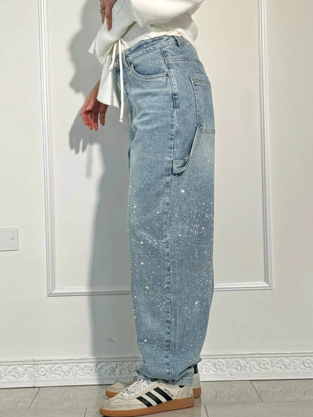 Jeans de mezclilla Shine Carpenter con globos