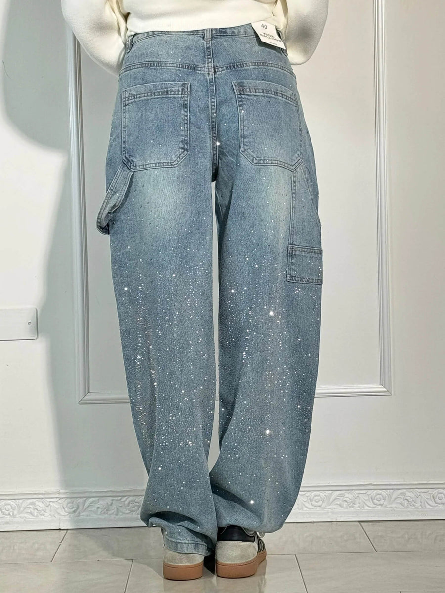 Jeans de mezclilla Shine Carpenter con globos