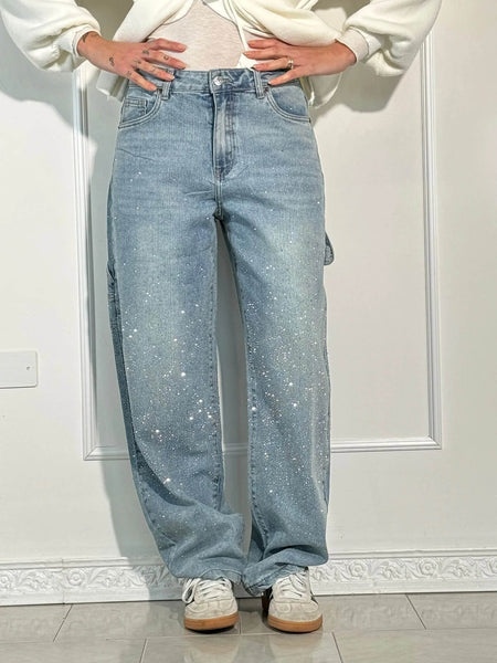 Jeans de mezclilla Shine Carpenter con globos